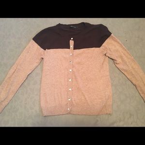 SOLD Brown & beige cardigan size L